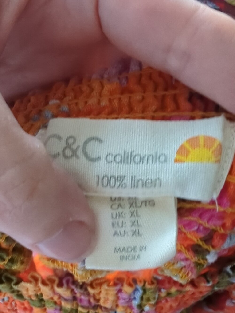 Like New Linen Pants Floral Smocked Stretch Waist Pockets! - Picture 10 of 11